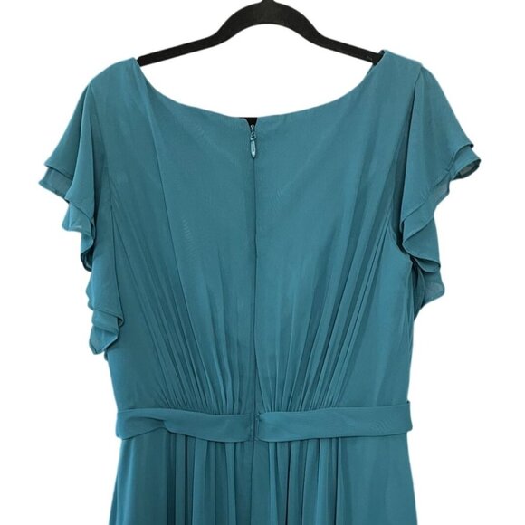 Azazie Daphne Bridesmaid Dress Peacock Teal Blue Green Maxi Gown NWT Size A12 - Picture 8 of 16